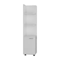 Malibu Freestanding Linen Cabinet, 2 Doors, Open Shelves White White 2 4 Bathroom Freestanding Modern Particle Board Particle Board