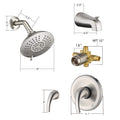 Single Handle Tub Spout And 5 Functions Shower Head Set Valve Included Brushed Nickel Brass