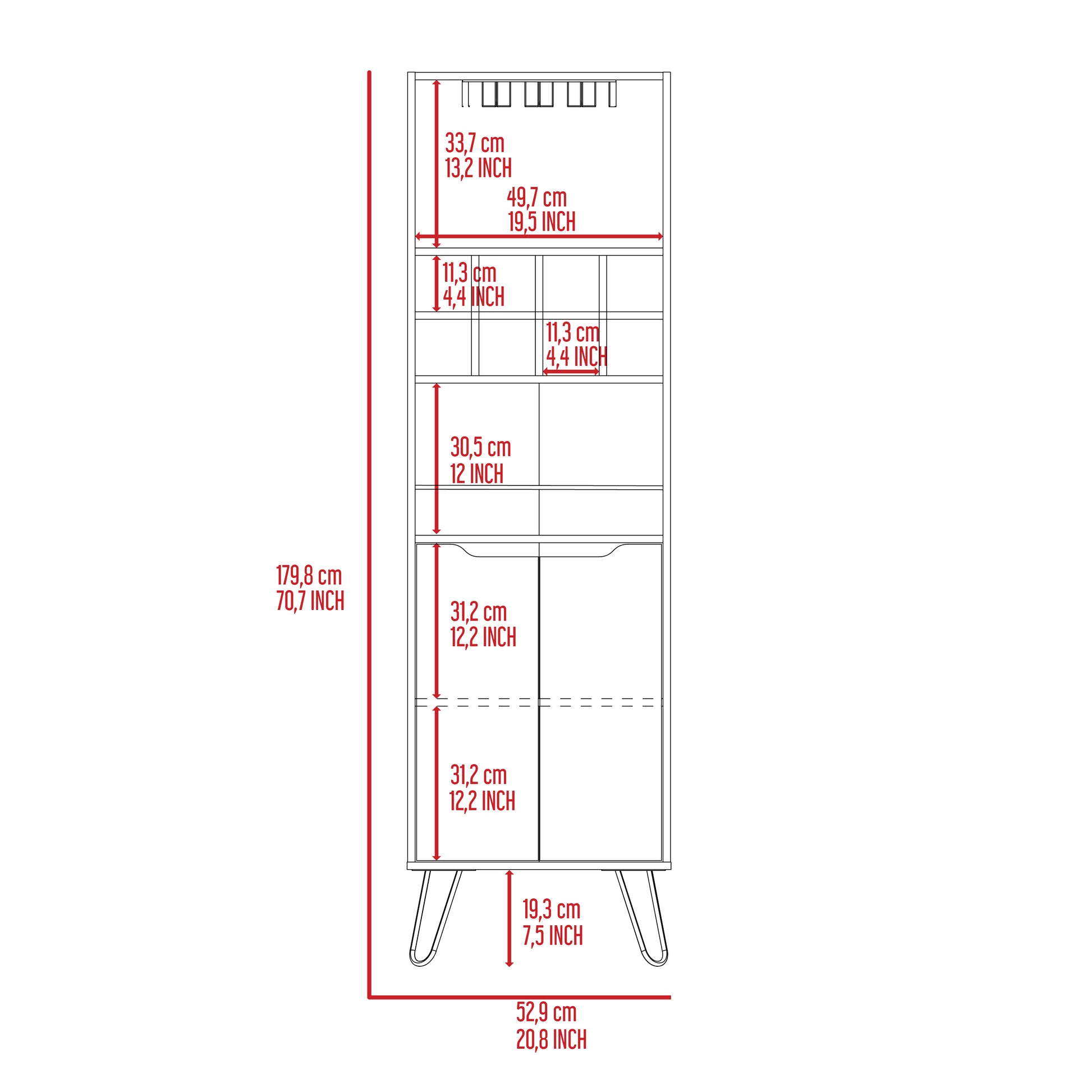 Manhattan L Bar Cabinet, Eight Built In Wine Rack, Two Cabinets With Single Door Black Black Particle Board Particle Board