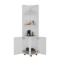 Malibu Freestanding Linen Cabinet, 2 Doors, Open