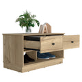 Tulip Storage Bench, Two Drawers, Two Shelves Beige Mdf Engineered Wood