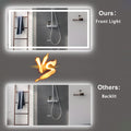 Led Bathroom Mirror 72X36 Inch With Lights, Anti Fog & Dimming Led Bathroom Vanity Mirror Transparent Glass