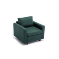 4 Seat Module Sectional Sofa Couch With 2 Ottoman For Living Room,Seat Cushion And Back Cushion Non Removable And Non Washable,Green Green Wood Primary Living Space Soft Modern Rubberwood Foam Linen 4 Seat