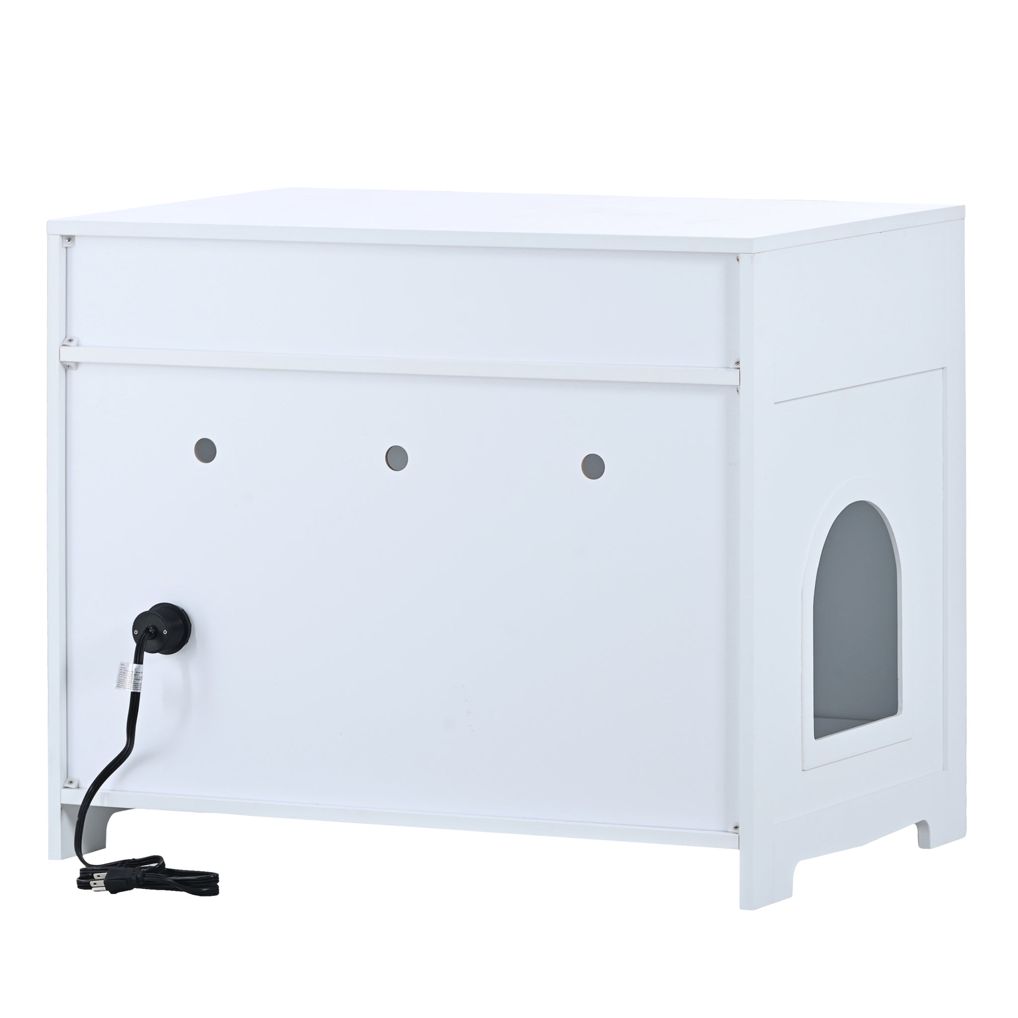 Litter Box Enclosure, Cat Litter Box Furniture with white-mdf