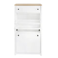 Functional Entryway Organizer With 2 Flip Drawers, Wood Grain Pattern Top Shoe Cabinet With Drawer, Free Standing Shoe Rack With Adjustable Panel For Hallway, White Freestanding 3 4 Drawers White Primary Living Space Adjustable Shelves Particle Board