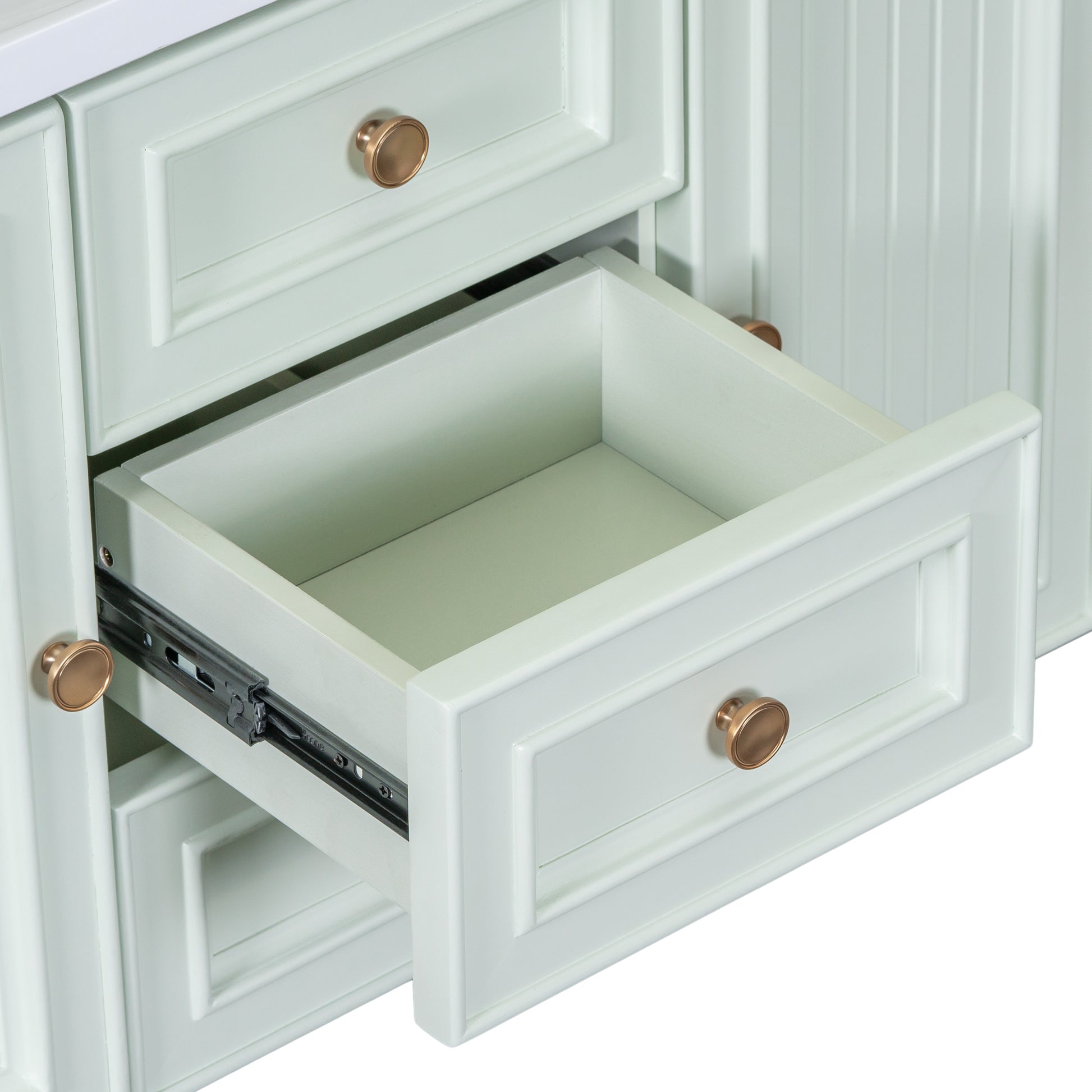 30" Wall Mounted Bathroom Vanity With Sink Combo, Functional Drawer, Solid Wood & Mdf Board & Ceramic, Green Old Sku:Sy999909Aaf Green Solid Wood Mdf