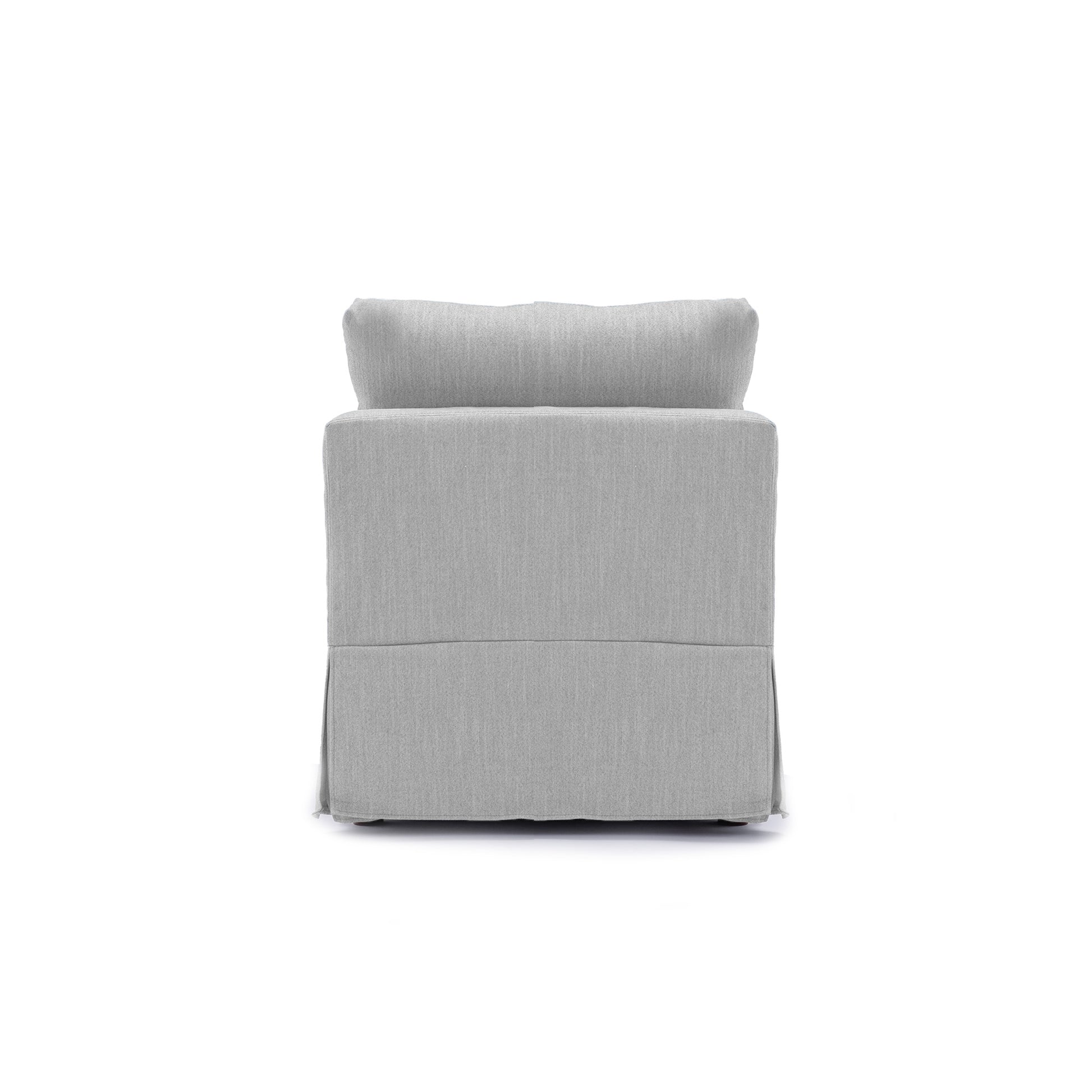 Modern Fabric Linen Middle Module For Modular Sofa Sectional Sofa Couch Accent Armless Chair, Cushion Covers Removable And Washable,Light Grey Light Grey Wood Primary Living Space Soft Cushion Back Modern Rubberwood Armless Foam Linen 1 Seat
