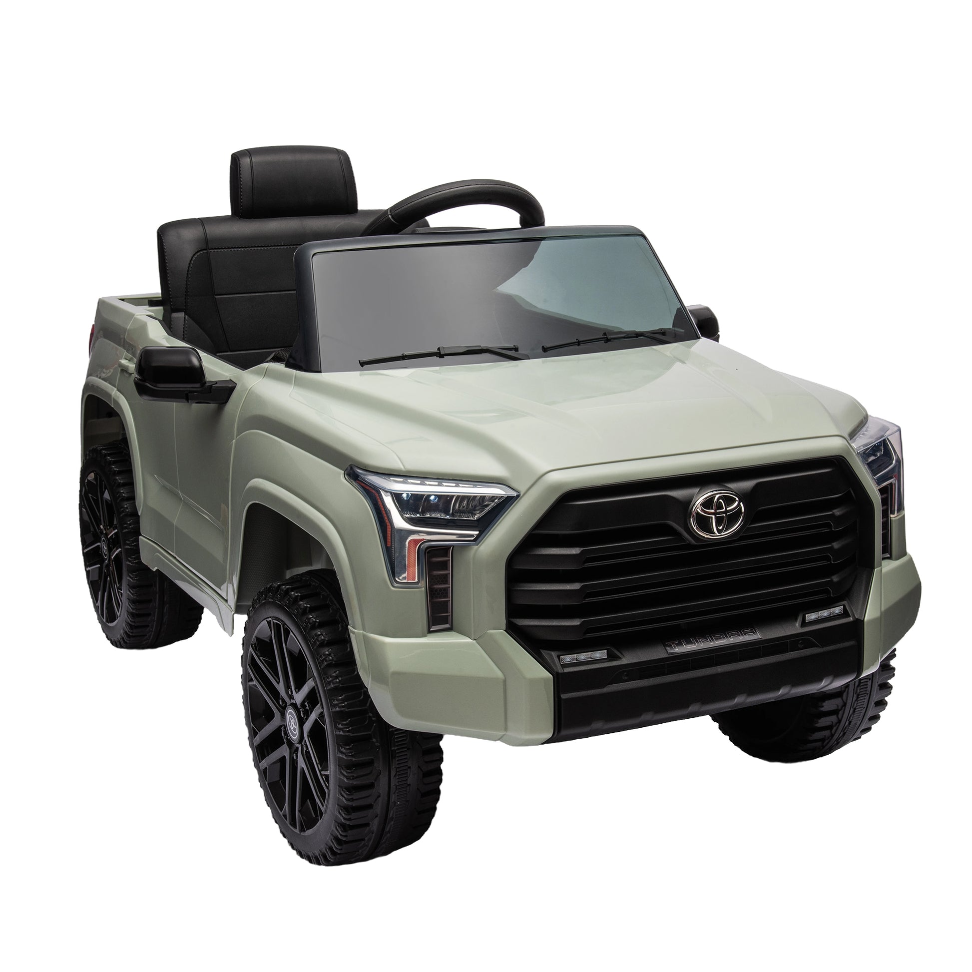 Officially Licensed Toyota Tundra Pickup,Electric Pickup Car Ride On For Kid, 12V Electric Ride On Toy,2.4G W Parents Remote Control,Electric Car For Kids,Three Speed Adjustable,Power Display Olive Plastic