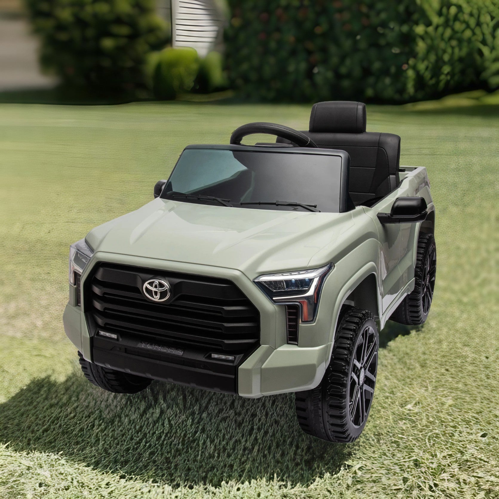 Officially Licensed Toyota Tundra Pickup,Electric Pickup Car Ride On For Kid, 12V Electric Ride On Toy,2.4G W Parents Remote Control,Electric Car For Kids,Three Speed Adjustable,Power Display Olive Plastic