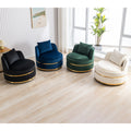 360 Degree Swivel Accent Chair Velvet Modern Upholstered Barrel Chair Over Sized Soft Chair With Seat Cushion For Living Room, Bedroom, Office, Apartment, Green Green Foam Velvet