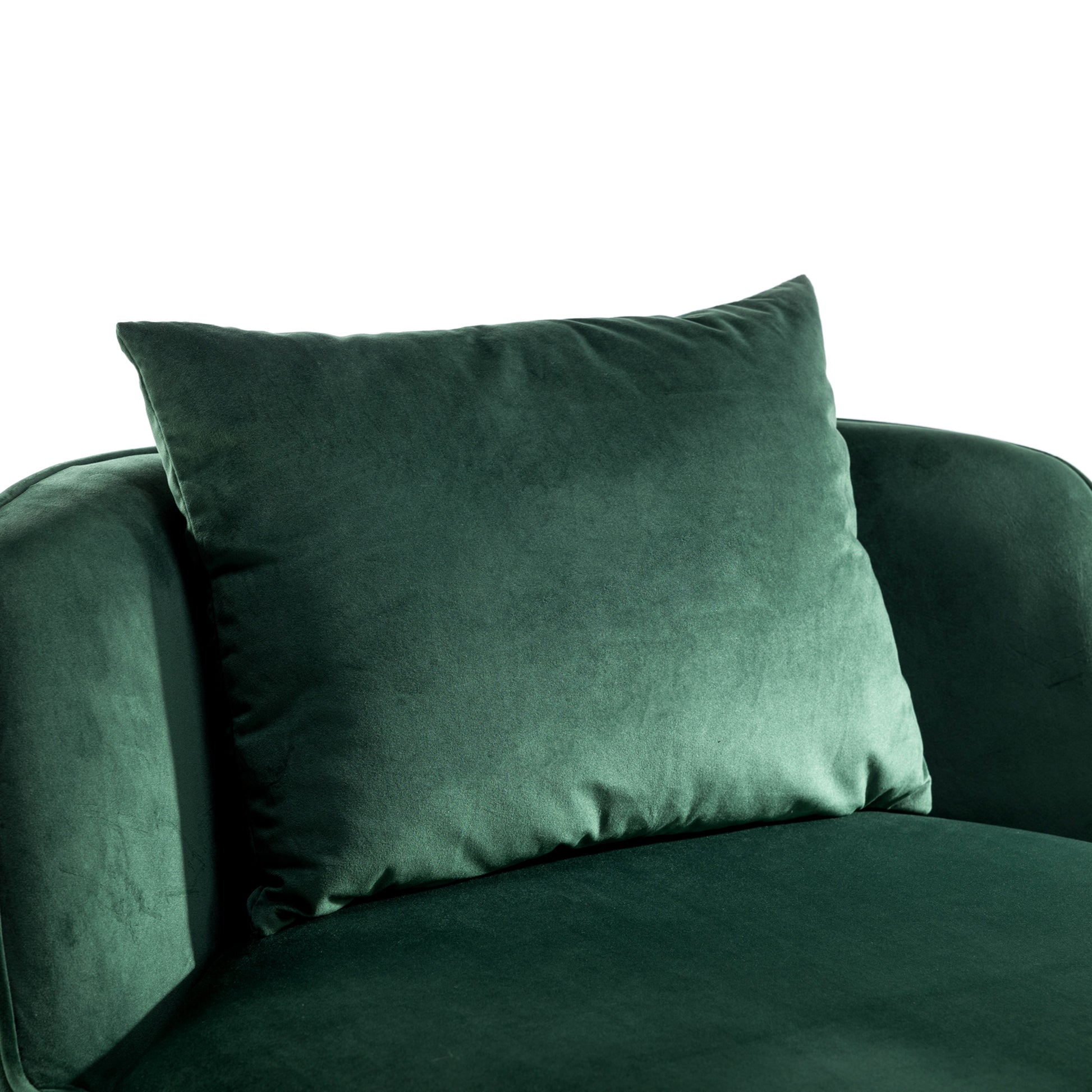 360 Degree Swivel Accent Chair Velvet Modern Upholstered Barrel Chair Over Sized Soft Chair With Seat Cushion For Living Room, Bedroom, Office, Apartment, Green Green Foam Velvet