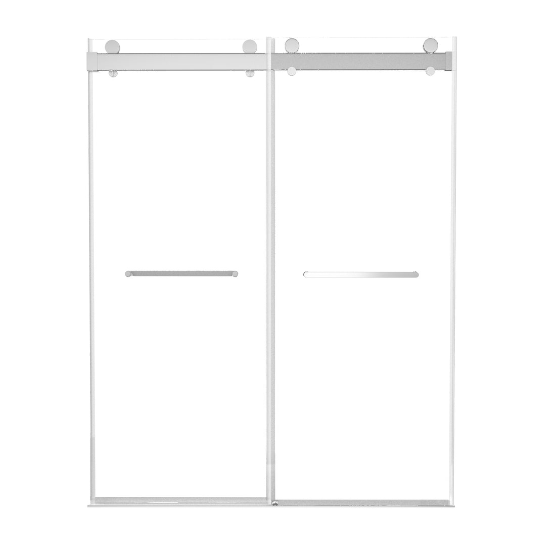 Frameless Double Sliding Shower, 57" 60" Width, 79" Height, 3 8" 10 Mm Clear Tempered Glass,Designed For Smooth Door With Clear Tempered Glass And Stainless Steel Hardware Brushed Nickel Brushed Nickel Glass