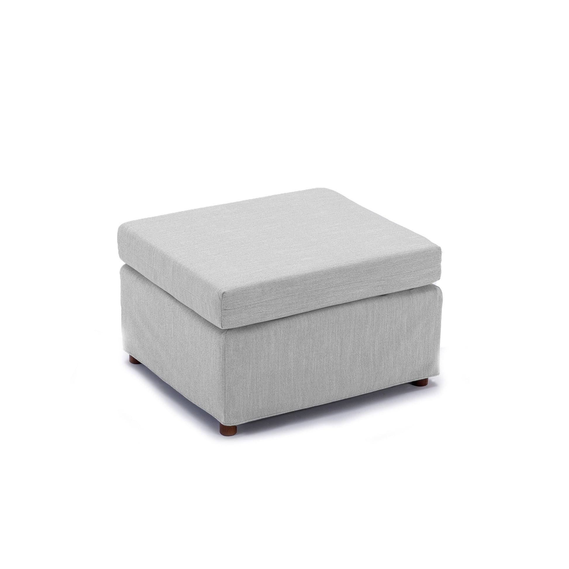 Single Seat Module Sofa Sectional Couch With 1 Ottoman,Cushion Covers Removable And Washable,Light Grey Light Grey Wood Primary Living Space Soft Modern Rubberwood Foam Linen 1 Seat