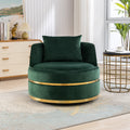 360 Degree Swivel Accent Chair Velvet Modern Upholstered Barrel Chair Over Sized Soft Chair With Seat Cushion For Living Room, Bedroom, Office, Apartment, Green Green Foam Velvet