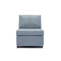 Modern Fabric Linen Middle Module For Modular Sofa Sectional Sofa Couch Accent Armless Chair, Cushion Covers Removable And Washable,Light Blue Light Blue Wood Medium Soft Cushion Back Modern Rubberwood Armless Foam Linen 1 Seat