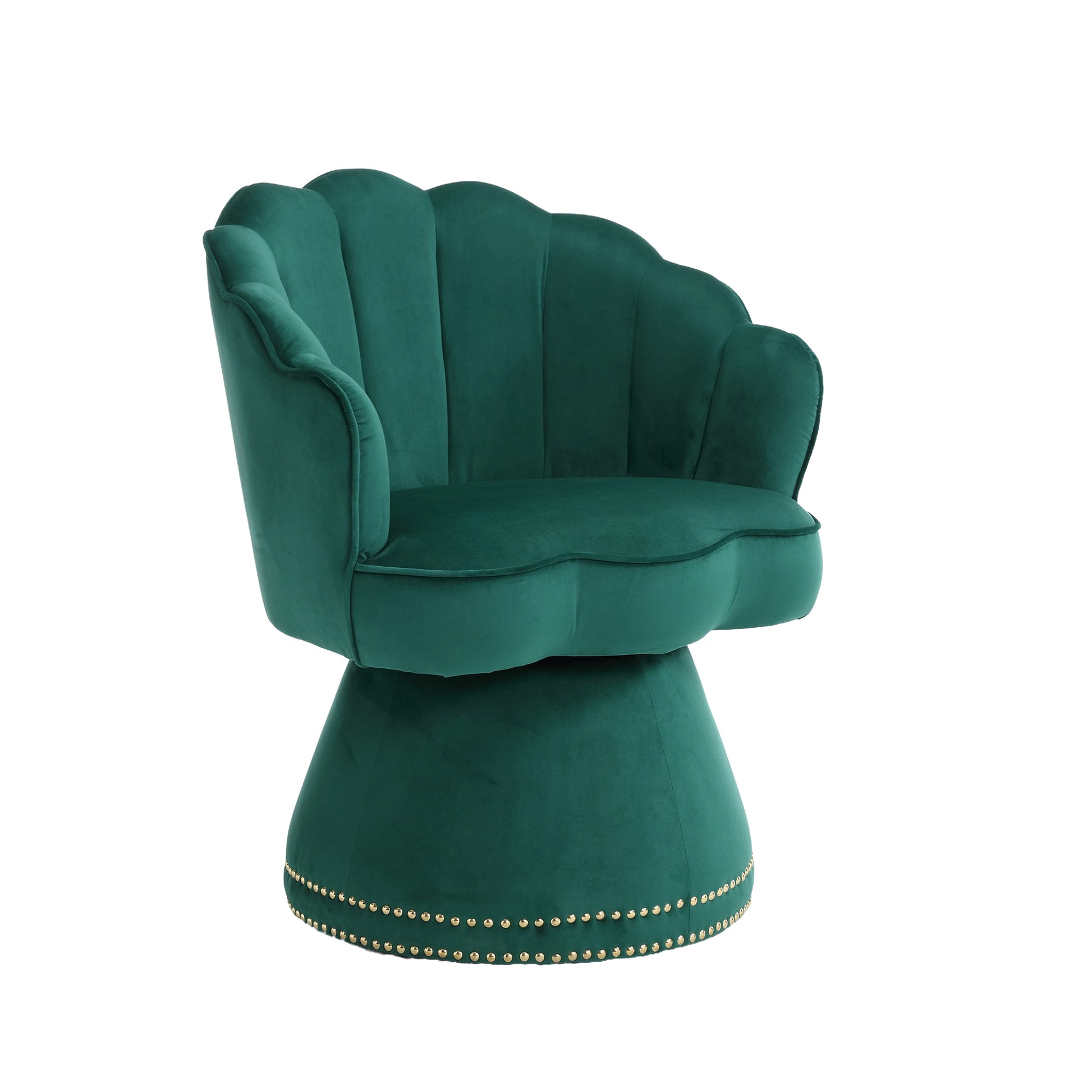Coolmore Swivel Barrel Chair, Comfy Round Accent Sofa Chair For Living Room, 360 Degree Swivel Barrel Club Chair, Leisure Arm Chair For Nursery, Hotel, Bedroom, Office, Lounge Emerald Velvet