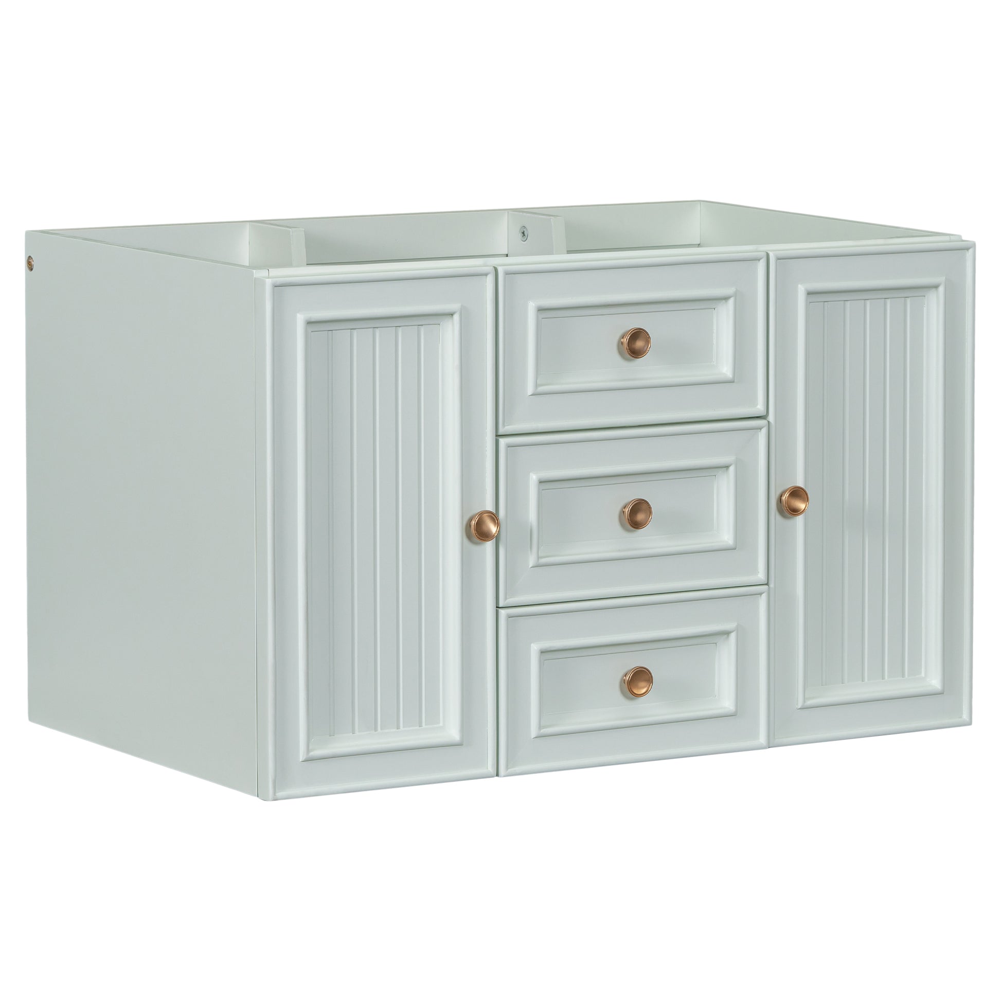 30" Wall Mounted Bathroom Vanity Without Sink, Cabinet Base Only, Functional Drawer, Green Green Solid Wood Mdf