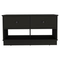 Tulip Storage Bench, Two Drawers, Two Shelves Black Mdf Engineered Wood