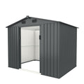 Chery Industrial Garden Metal Shed Premium 6'X8' Dark Grey Metal Metal