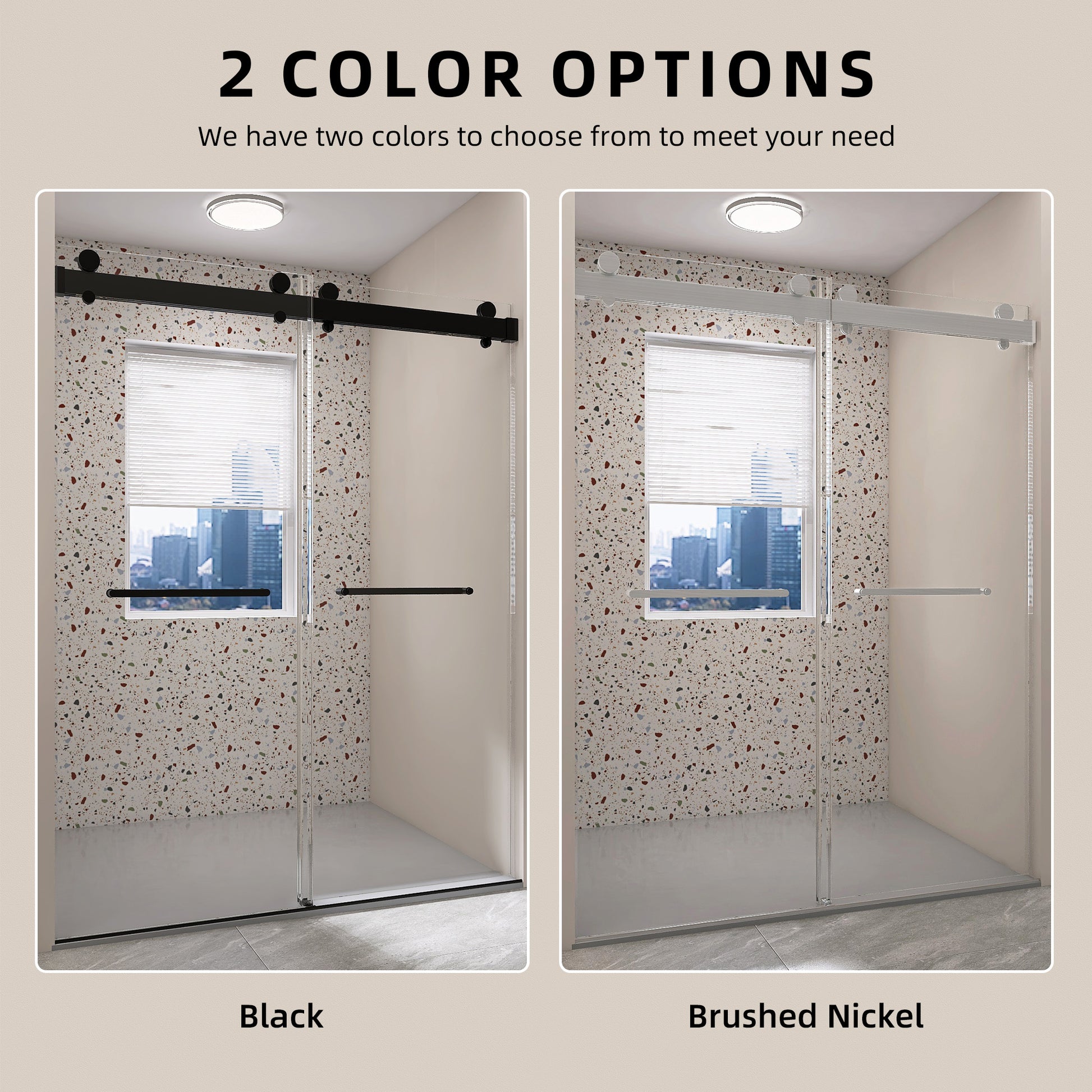 Frameless Double Sliding Shower, 69" 72" Width, 79" Height, 3 8" 10 Mm Clear Tempered Glass,Designed For Smooth Door With Clear Tempered Glass And Stainless Steel Hardware Brushed Nickel Brushed Nickel Glass