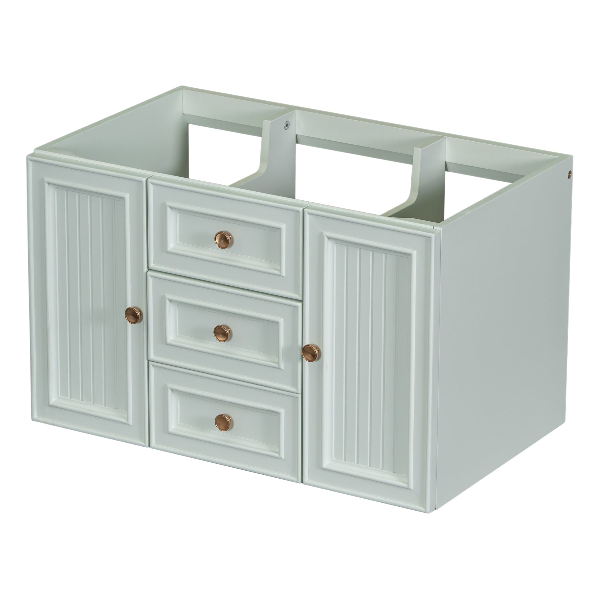 30" Wall Mounted Bathroom Vanity Without Sink, Cabinet Base Only, Functional Drawer, Green Green Solid Wood Mdf