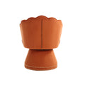 Coolmore Swivel Barrel Chair, Comfy Round Accent Sofa Chair For Living Room, 360 Degree Swivel Barrel Club Chair, Leisure Arm Chair For Nursery, Hotel, Bedroom, Office, Lounge Orange Velvet