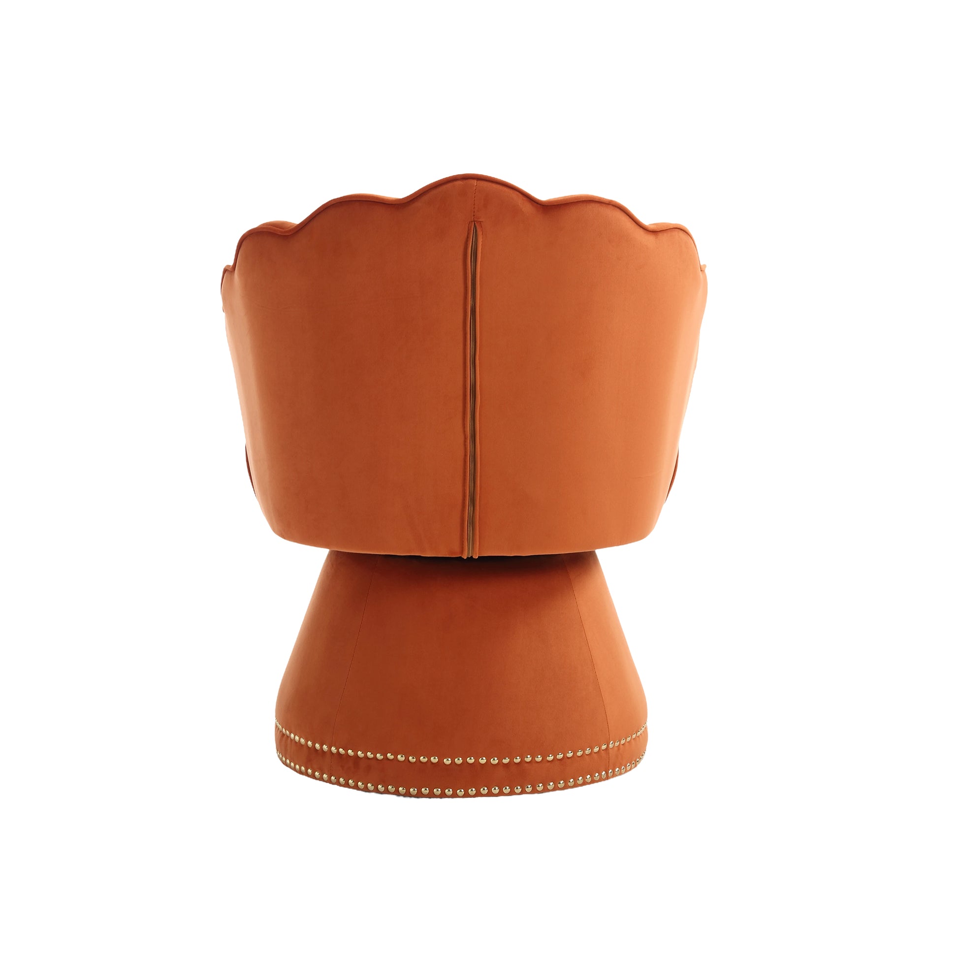 Coolmore Swivel Barrel Chair, Comfy Round Accent Sofa Chair For Living Room, 360 Degree Swivel Barrel Club Chair, Leisure Arm Chair For Nursery, Hotel, Bedroom, Office, Lounge Orange Velvet