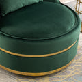 360 Degree Swivel Accent Chair Velvet Modern Upholstered Barrel Chair Over Sized Soft Chair With Seat Cushion For Living Room, Bedroom, Office, Apartment, Green Green Foam Velvet