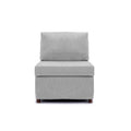 Modern Fabric Linen Middle Module For Modular Sofa Sectional Sofa Couch Accent Armless Chair, Cushion Covers Removable And Washable,Light Grey Light Grey Wood Primary Living Space Soft Cushion Back Modern Rubberwood Armless Foam Linen 1 Seat