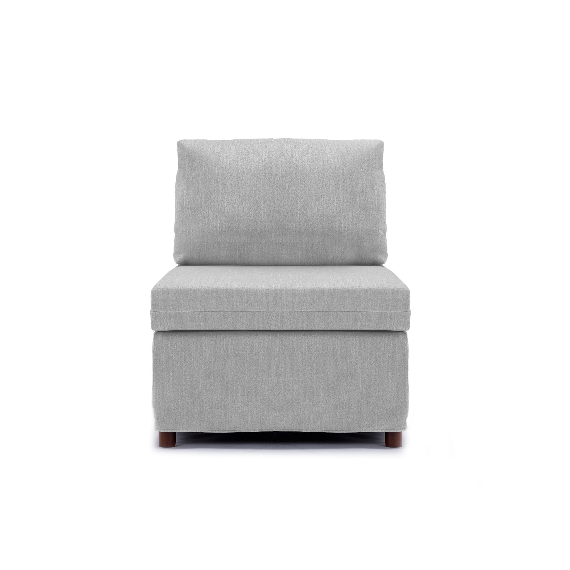 Modern Fabric Linen Middle Module For Modular Sofa Sectional Sofa Couch Accent Armless Chair, Cushion Covers Removable And Washable,Light Grey Light Grey Wood Primary Living Space Soft Cushion Back Modern Rubberwood Armless Foam Linen 1 Seat