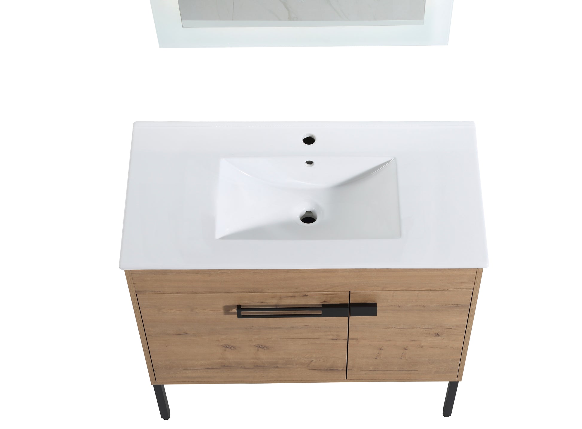 36 Inch Bathroom Vanity With Sink, Freestanding Bathroom Vanity Or Floating Is Optional Conversion 36*18 00336Imo 1 F Bl9090B Kd Packing Imitative Oak 2 Bathroom Freestanding Modern Plywood