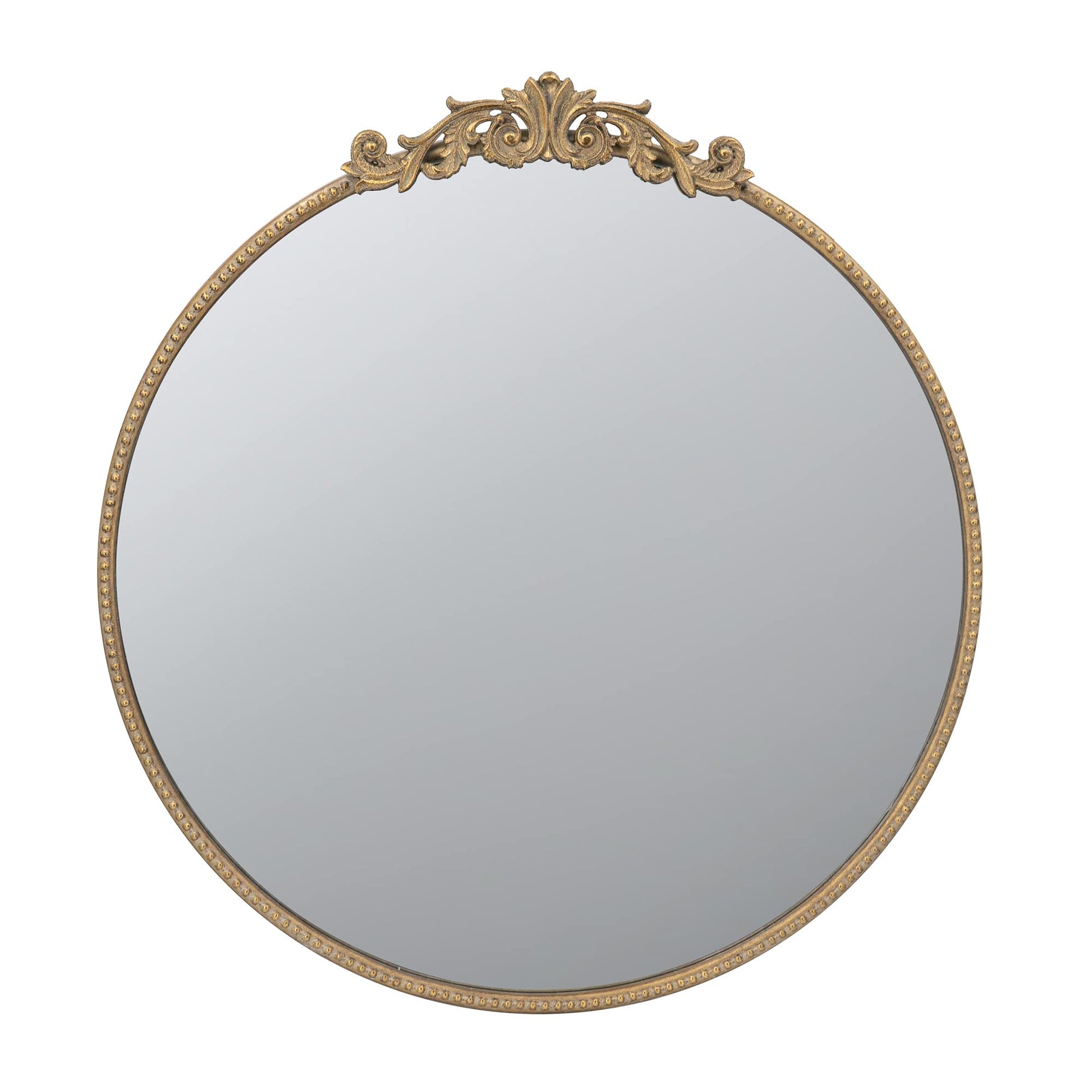 30" X 32" Round Gold Mirror, Wall Mounted Mirror With Metal Frame For Bathroom Living Room Gold Mdf Glass