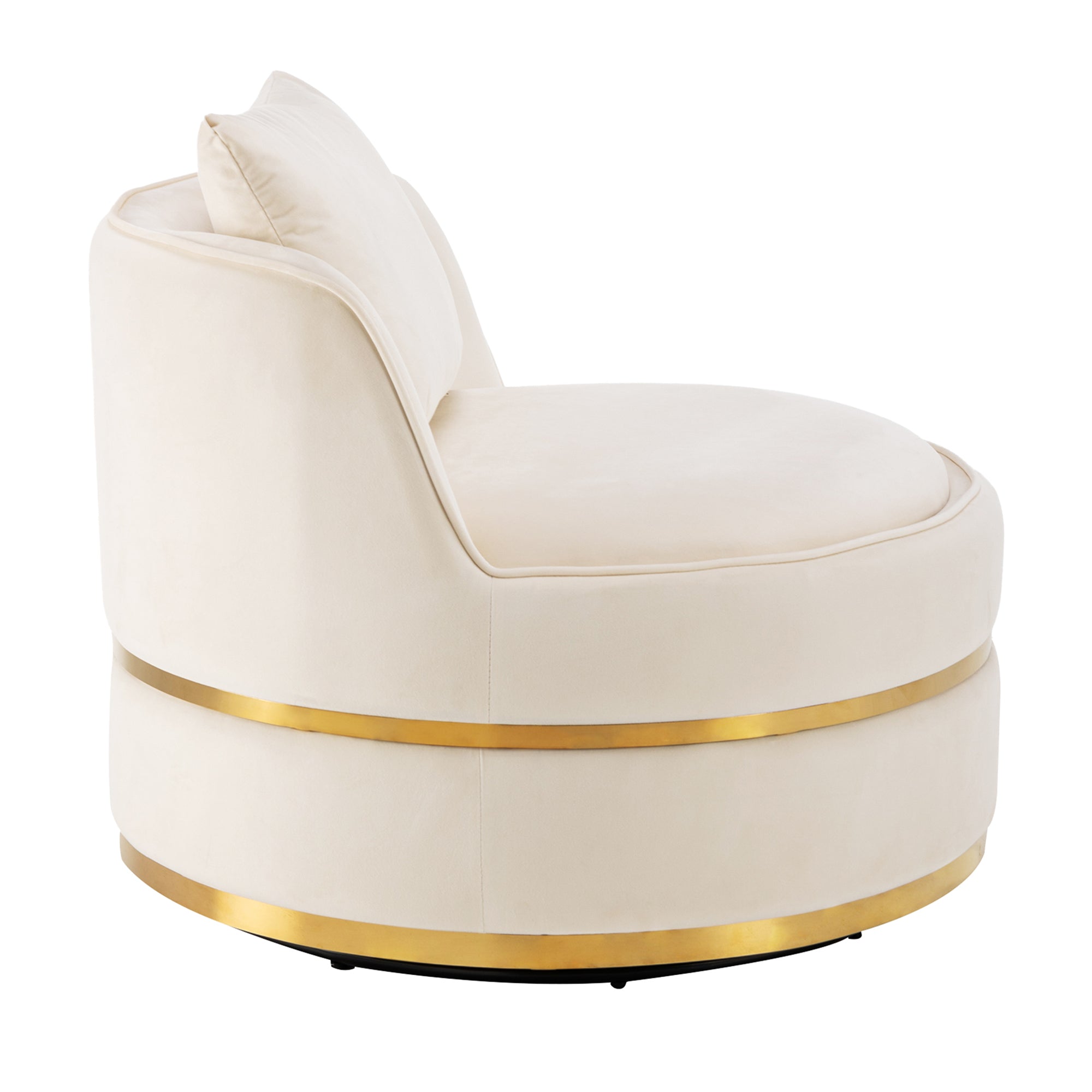360 Degree Swivel Accent Chair Velvet Modern beige-foam-velvet