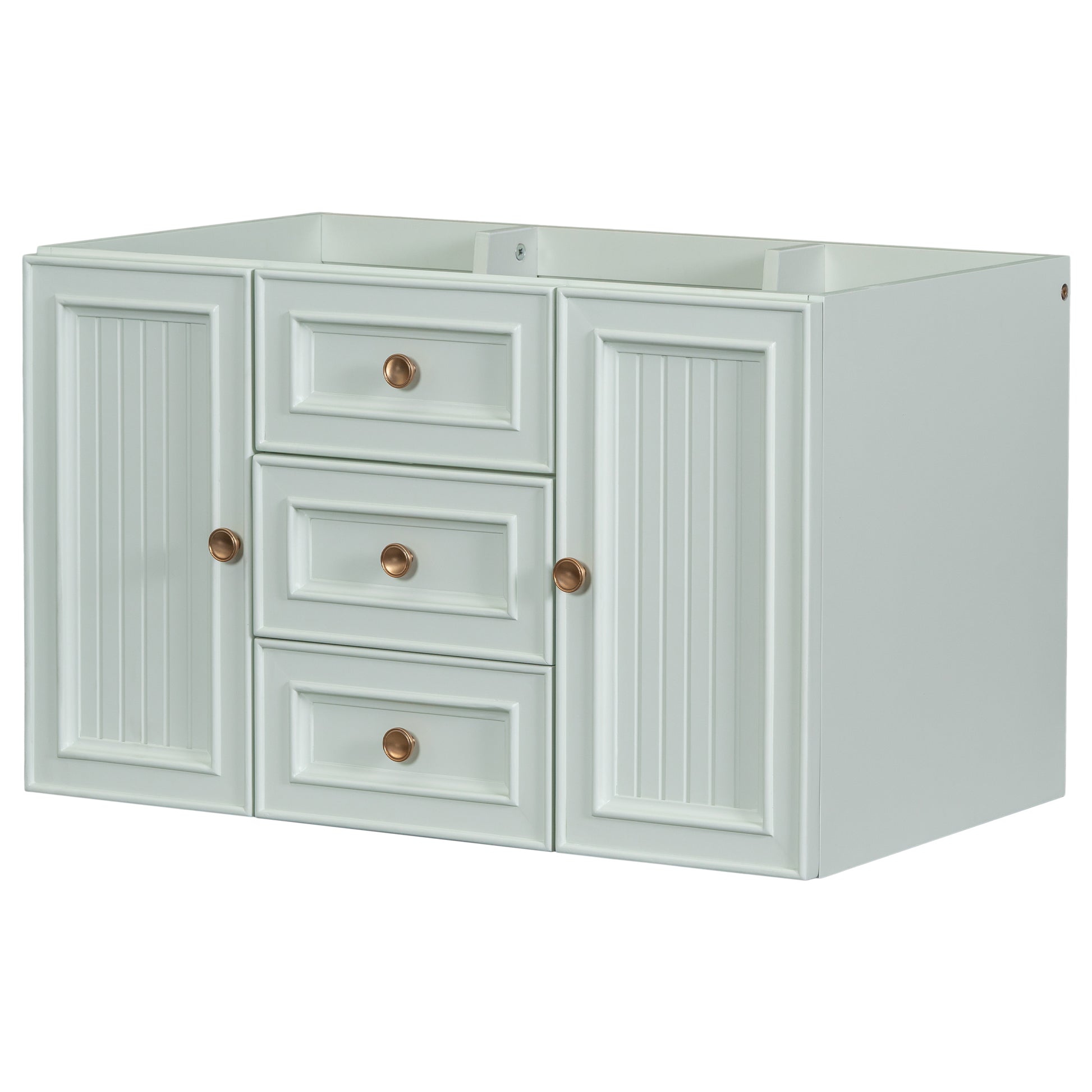 30" Wall Mounted Bathroom Vanity Without Sink, Cabinet Base Only, Functional Drawer, Green Green Solid Wood Mdf