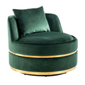 360 Degree Swivel Accent Chair Velvet Modern Upholstered Barrel Chair Over Sized Soft Chair With Seat Cushion For Living Room, Bedroom, Office, Apartment, Green Green Foam Velvet