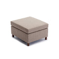 3 Seat Module Sectional Sofa Couch With 2 Ottoman For Living Room,Seat Cushion And Back Cushion Non Removable And Non Washable,Brown Brown Wood Primary Living Space Soft Modern Rubberwood Foam Linen