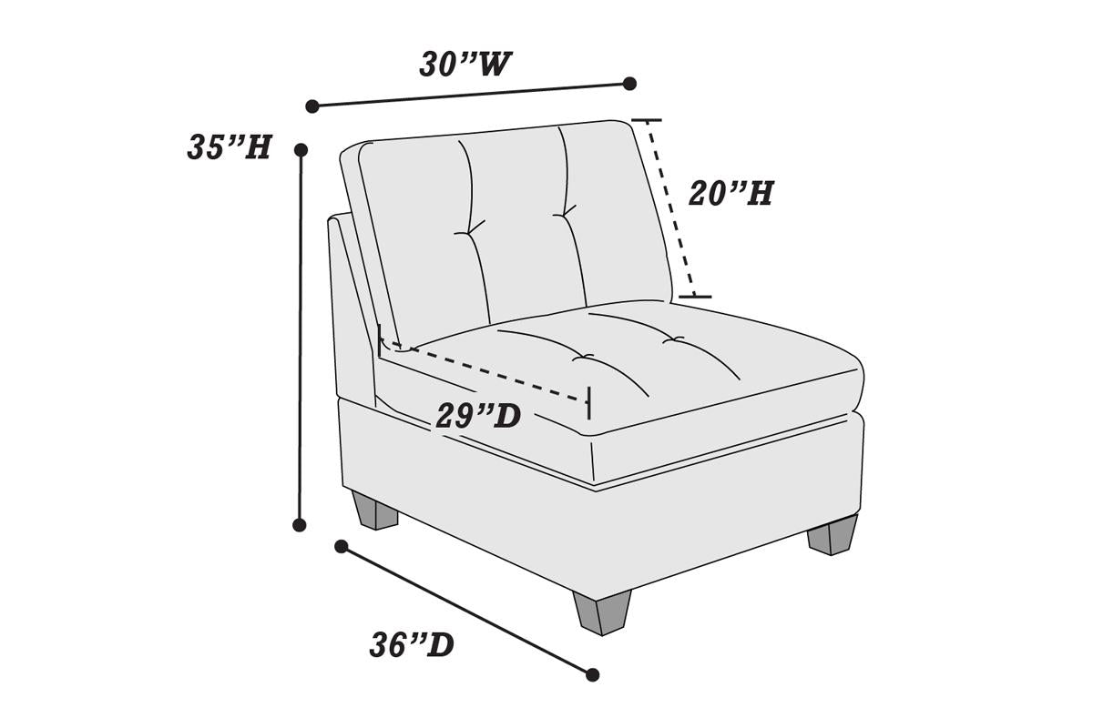 Contemporary Genuine Leather 1Pc Armless Chair Black Color Tufted Seat Living Room Furniture Black Primary Living Space Contemporary,Modern Genuine Leather