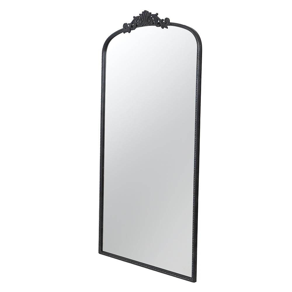 66" X 36" Full Length Mirror, Arched Mirror Hanging Or Leaning Against Wall, Large Black Mirror For Living Room Black Mdf Glass