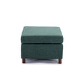 2 Seat Module Sectional Sofa Couch With 2 Ottoman For Living Room,Seat Cushion And Back Cushion Non Removable And Non Washable,Green Green Wood Primary Living Space Soft Modern Rubberwood Foam Linen 2 Seat