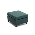 2 Seat Module Sectional Sofa Couch With 2 Ottoman For Living Room,Seat Cushion And Back Cushion Non Removable And Non Washable,Green Green Wood Primary Living Space Soft Modern Rubberwood Foam Linen 2 Seat