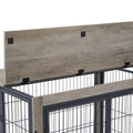 Furniture Dog Cage Crate With Double Doors On Casters. Grey, 31.50'' W X 22.05'' D X 24.8'' H. Grey Particle Board