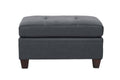 Contemporary Genuine Leather 1Pc Ottoman Black Color Tufted Seat Living Room Furniture Black Genuine Leather Primary Living Space Black Contemporary,Modern Rectangle Tufted Genuine Leather