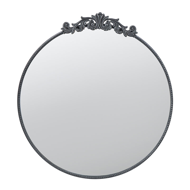 36" x 39" Classic Design Mirror with Round Shape and black-mdf+glass