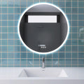 24 in. Round Wall Mounted Dimmable LED Bathroom Vanity silver-glass