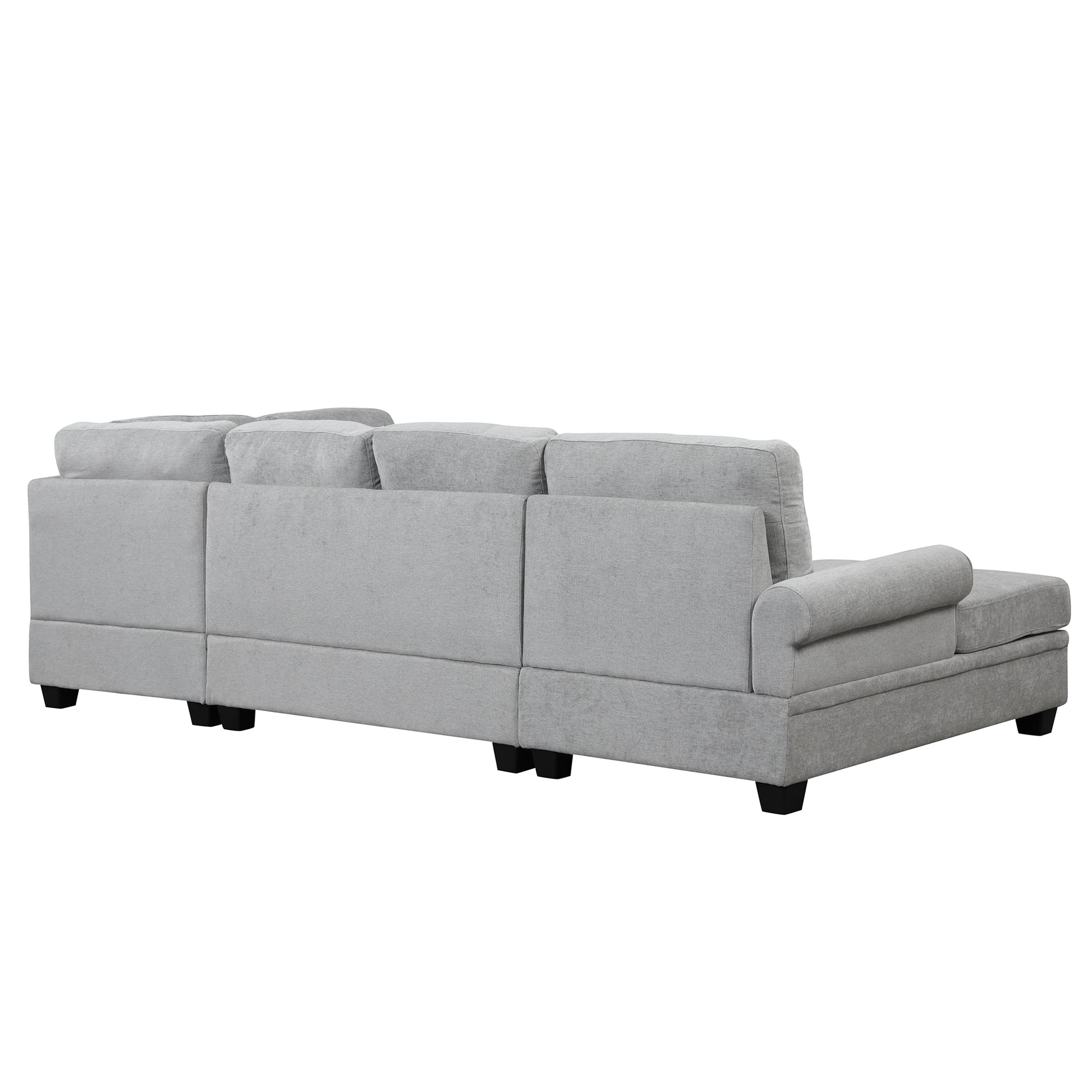 120" Modern U Shaped Corner Sectional Sofa Upholstered Linen Fabric Sofa Couch For Living Room, Bedroom, Gray Gray Foam Linen