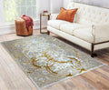 Penina Luxury Area Rug In Beige And Gray With Gold Circles Abstract Design Multicolor Polyester