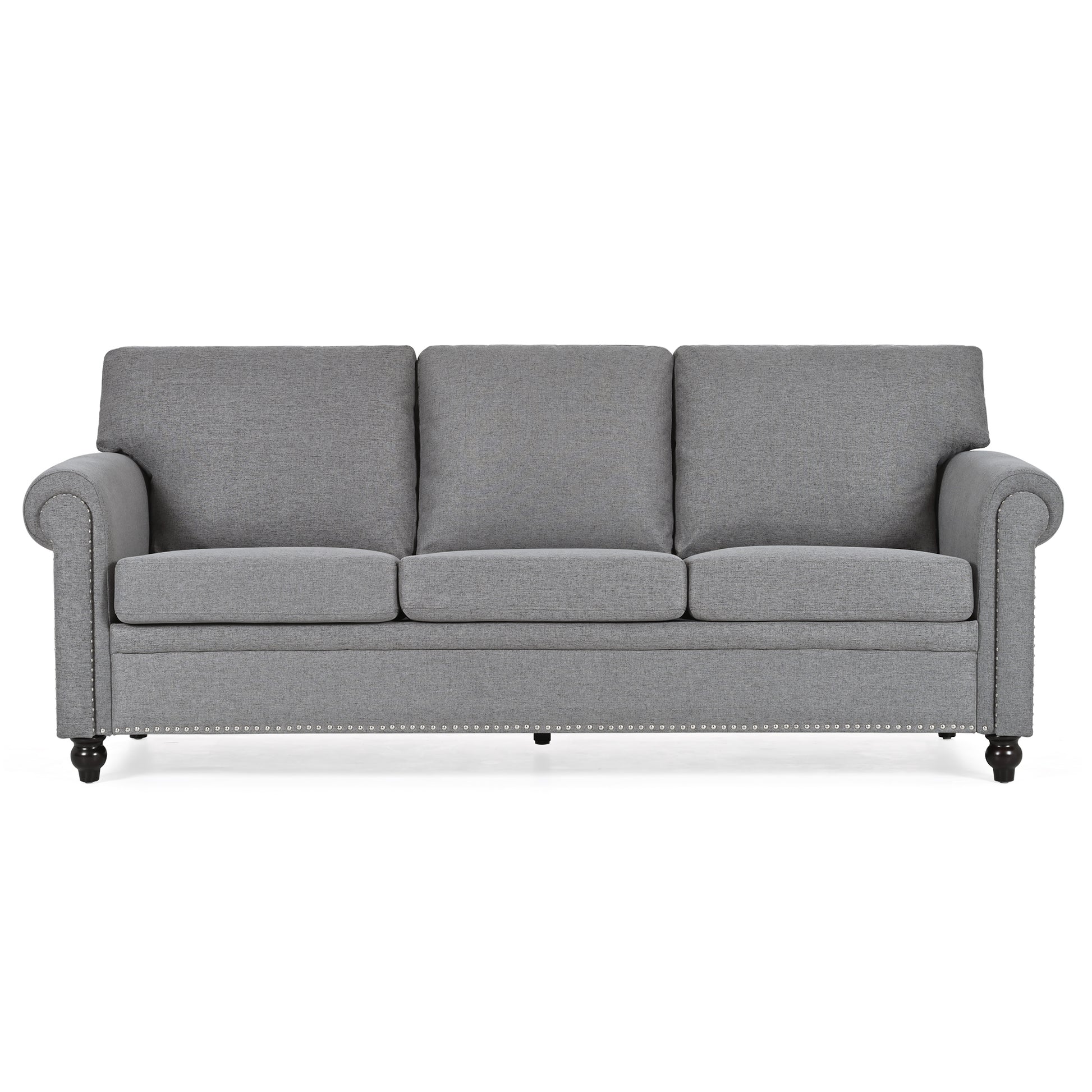 3 Seater Sofa. Grey Foam Fabric
