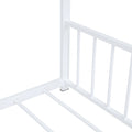 Full Size Metal House Bed, White White Metal