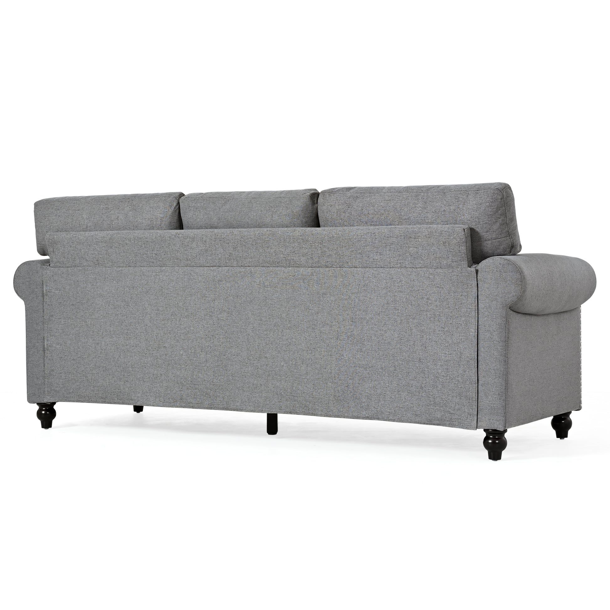 3 Seater Sofa. Grey Foam Fabric