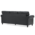3 Seater Sofa. Black Pu Foam Fabric